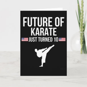 Kids 10th Birthday Karate T Shirt Gift For 10 Year Card