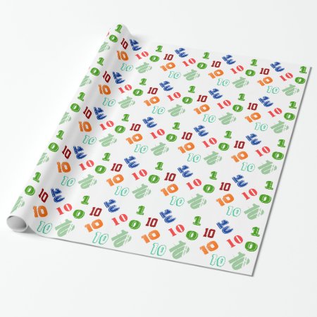 Kids 10th Birthday Personalize Age Wrapping Paper