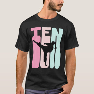 Kids 10Th Birthday Retro Taekwondo Karate Girls 10 T-Shirt