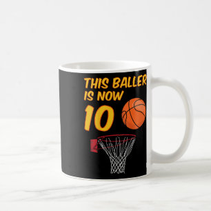 Kids 10th Birthday Sketll Hoop 10 Year Old Boy Coffee Mug