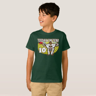 Kid's 10th Birthday Today I'm Ten! Cute Cow T-Shirt