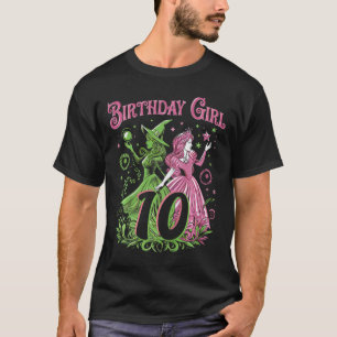 Kids 10th Birthday Witch Pink And Green 10 Year Ol T-Shirt