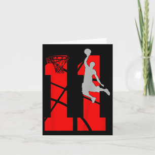 Kids 11 Year Old 11th Bysketbyll Birthday Partythe Card