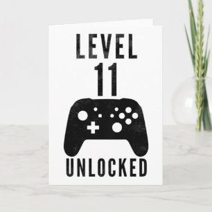 Kids 11 Year Old Birthday Gamer Level 11 Unlocked Card
