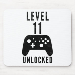 Kids 11 Year Old Birthday Gamer Level 11 Unlocked Mouse Pad
