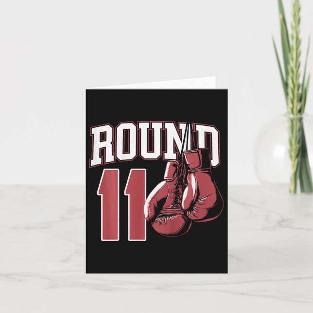 Kids 11 Year Old Boxer Bday Party 11th Birthday Bo Card (Front)