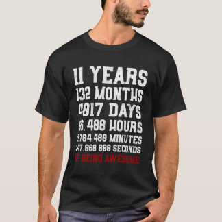Kids 11 Years Of Being Awesome Shirt 11Th Birthday