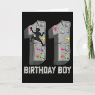 Kids 11 Years Old Rock Climbing 11th Birthday Adve Card