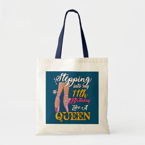 Kids 11th Birthday 11 Years Bday Ballerina Dance Tote Bag