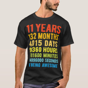 Kids 11th Birthday 11 Years Old Vintage Retro 132 T-Shirt