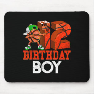 Kids 12 Year Old Basketball Dabbing 12th Birthday  Mouse Pad