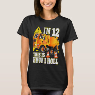 Kids 12 Year Old Birthday Concrete Mixer Truck T-Shirt
