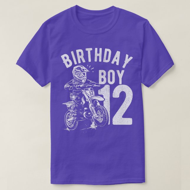 Kids 12 years old kid Birthday boy Dirt bike Motor T-Shirt (Design Front)