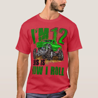Kids 12th Birthday Monster Truck For Boys & Girls T-Shirt