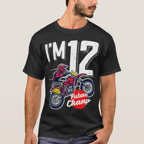 Kids 12th Birthday Motor Cross Dirt Bike Future  T_Shirt