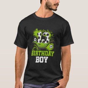 Kids 13th Birthday Boy Kids Soccer Birthday Decor T-Shirt