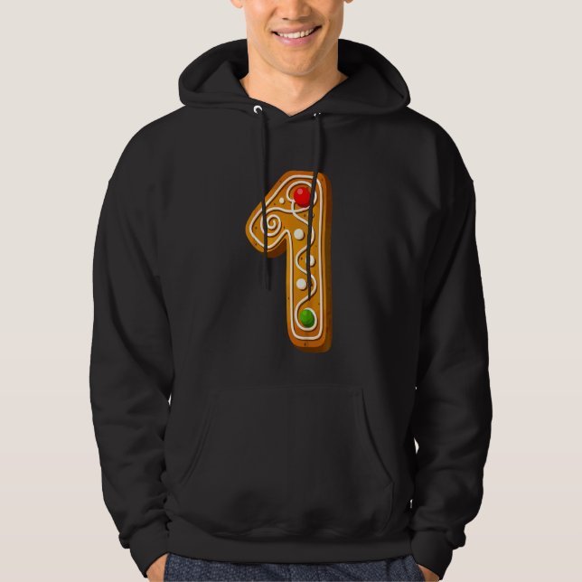 Kids  1 Cutest Capital Christmas Cookie Alphabet N Hoodie (Front)
