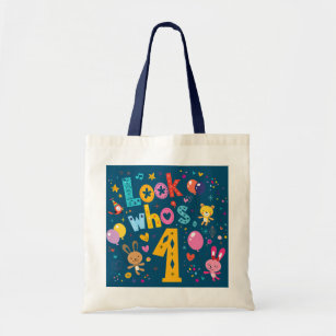 Kids 1 Year Old 1st Birthday Party Theme Look Tote Bag