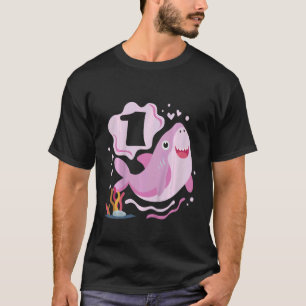 Kids 1st Birthday Girls Shark 1 years Old Ocean Sh T-Shirt