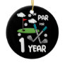 Kids 1st Birthday Golf Funny Golfer 1 Year Old Ceramic Ornament