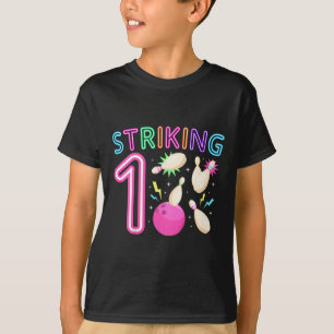 Kids 1st Birthday Party Bowling Girl 1 Year Old Bo T-Shirt
