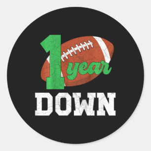 Kids 1st Birthday Party Football Boy One Year Old Classic Round Sticker