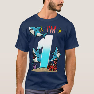 Kids 1st Birthday Sharks Underwater Kids Boys  T-Shirt