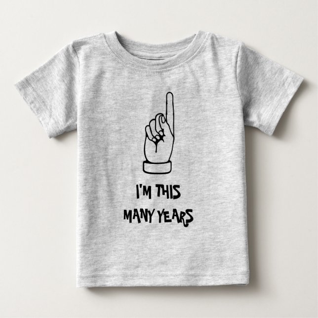 Kids 1st Birthday t shirt with one year old (Front)