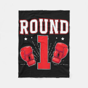 Kids 1st Boxing Birthday Party One Year Old Boxer  Fleece Blanket