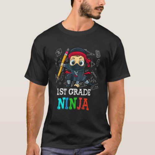 Kids 1st Grade Back To School Ninja Boys T_Shirt