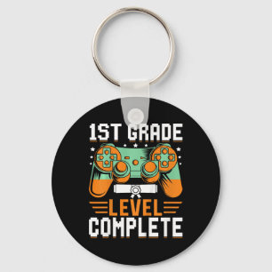 Kids 1st Grade Level Complete Graduation Video Gam Keychain