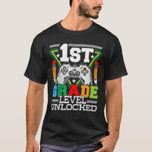 Kids 1St Grade Level Unlocked First Day Of School T-Shirt