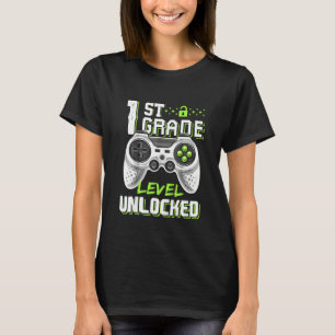 Kids 1st Grade Level Unlocked Gamer First Day Of S T-Shirt