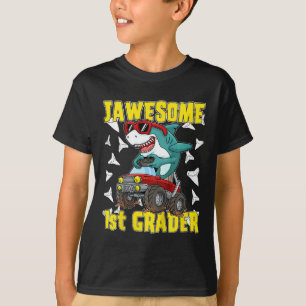 Kids 1st Grade Monster Truck Dinosaur Megalodon Sh T-Shirt