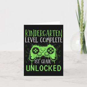 Kids 1st Grade Unlocked Gamer School Kindergarten Card