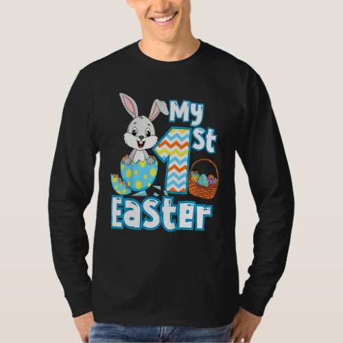Kids 1st Happy Easter Cute Bunny Hatchs From Egg B T_Shirt