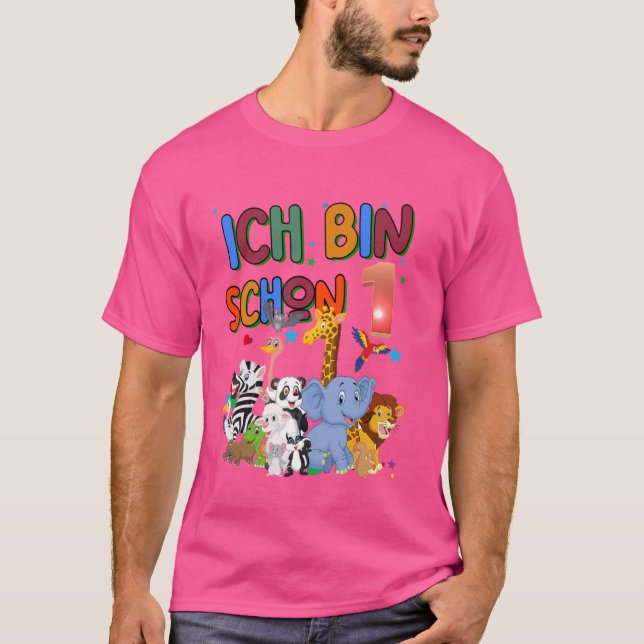 Kids 1th Birthday Boys Zoo Birthday Party 1 Year O T-Shirt (Front)