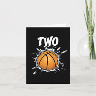 Kids 2 Year Old Basketball Birthday Party Theme 2n Card