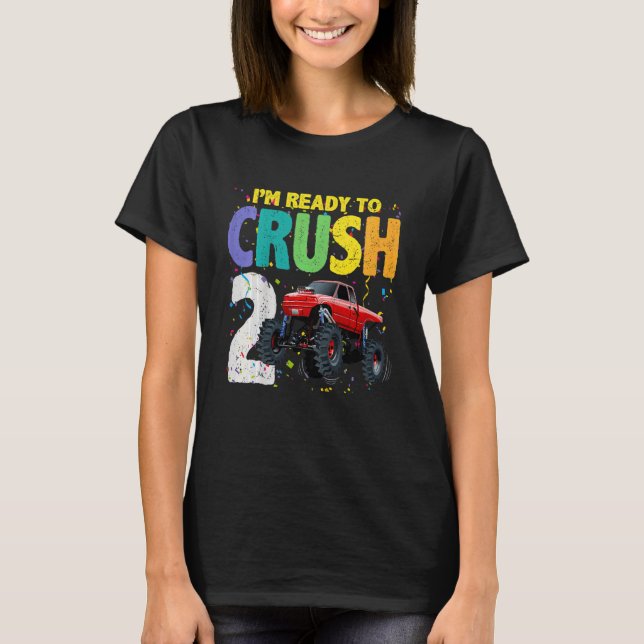 Kids 2 Year Old Boy  2nd Birthday  Monster Truck C T-Shirt (Front)