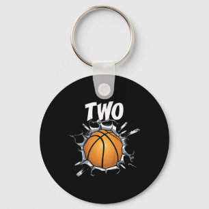 Kids 2 Year Old Bysketbyll Birthday Party Theme 2n Keychain