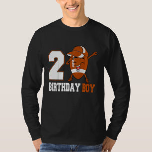 Kids 2 Year Old Dabbing Football 2nd Birthday Boy T-Shirt