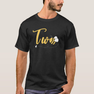Kids 2 Year Old Girl Bee Themed 2nd Birthday Kids  T-Shirt
