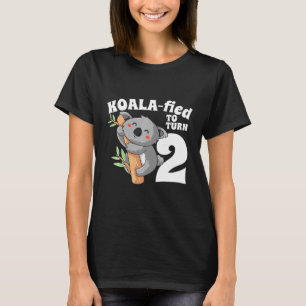 Kids 2 Year Old Koala Birthday Coalafied Girl Cute T-Shirt