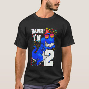 Kids 2 Year Old Rawr I'm 2nd Birthday Boy Dinosau T-Shirt