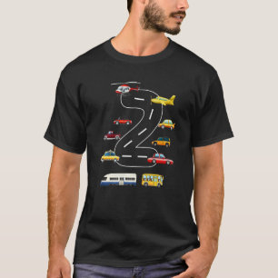 Kids 2 Year Old Transportation Birthday Car Train T-Shirt