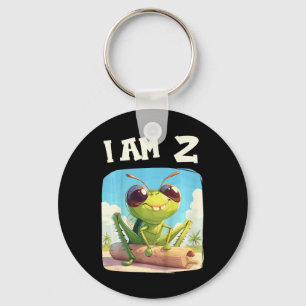 Kids 2 Years Old 2 Birthday Crickets Boy Girl Cric Keychain