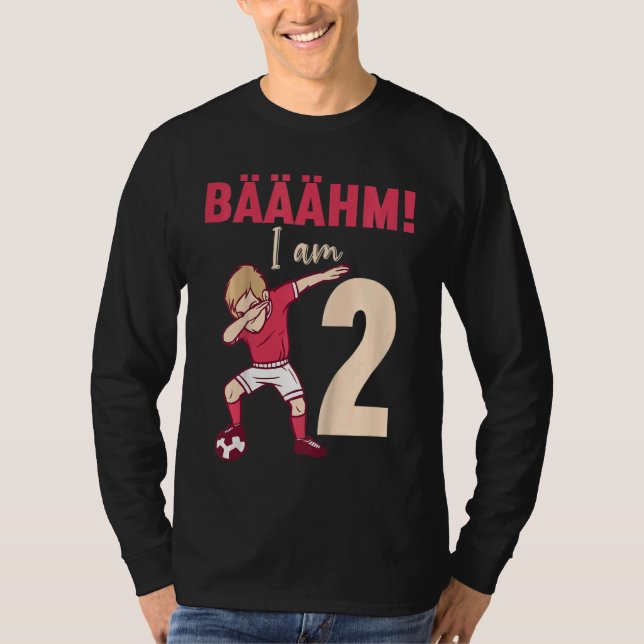 Kids 2 Years Old 2 Birthday Outfit Boy Girl Footba T-Shirt (Front)