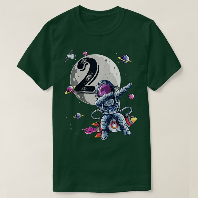 Kids 2 Years Old Birthday Boy Astronaut Gifts Spac T-Shirt (Design Front)