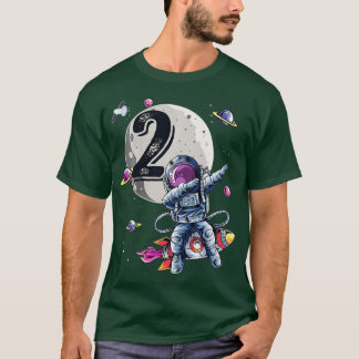 Kids 2 Years Old Birthday Boy Astronaut Gifts Spac T-Shirt