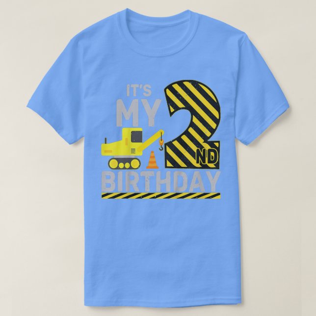 Kids 2 Years Old Boy It's My 2nd Birthday Construc T-Shirt (Design Front)
